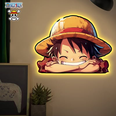 【週邊】阿喵畫社-草帽路飛Q版大頭床頭燈帶2