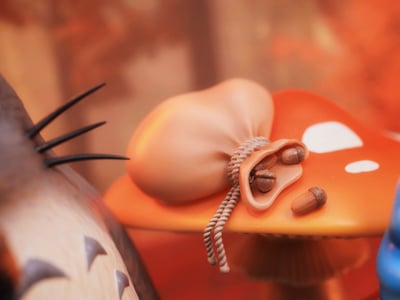 【宮崎駿】龍喵-宮崎駿生態場景 吃橡果的龍貓6