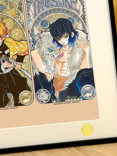 【週邊】星空工作室-鬼滅四小隻 鬼滅之刃無限城篇炭治郎彌豆子善逸伊之助炎柱猗窩座裝飾畫4