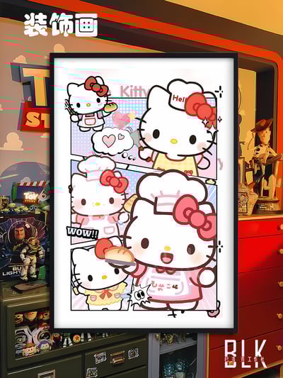 【週邊】巴洛克－Hello Kitty 漫格kitty 裝飾畫&冰箱貼1