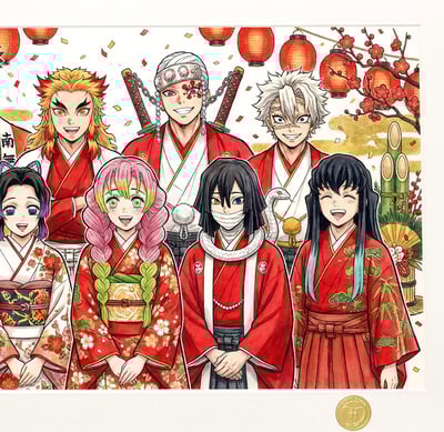 【週邊】H2工作室－鬼滅之刃 新年九柱 裝飾畫4