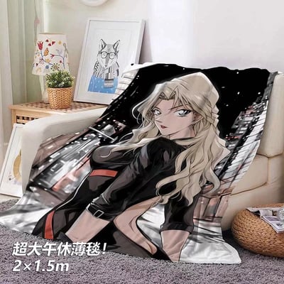 【週邊】千鳥社-名偵探柯南貝爾摩德苦艾酒貝姐午睡毯地毯裝飾畫3