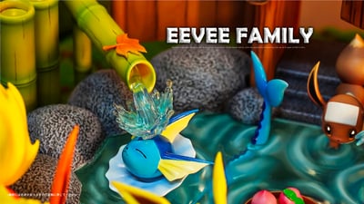 【寶可夢】跳跳堂 x 炒麵-寶可夢生態造景系列 伊布溫泉3