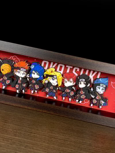 【週邊】萌萌匠-火影忍者曉組織國潮Q版背景地台3D立體畫7