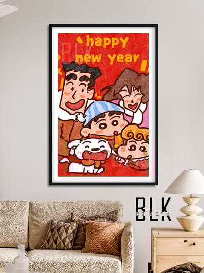 【週邊】巴洛克－新年小新 裝飾畫 & 冰箱貼4