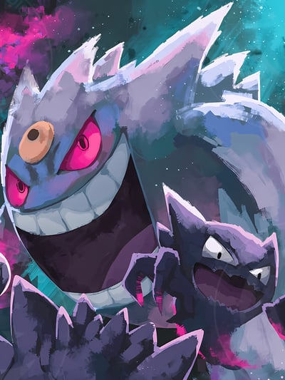 【週邊】星空工作室－寶可夢 耿鬼家族 裝飾畫3