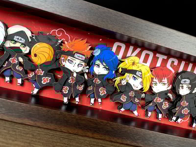 【週邊】萌萌匠-火影忍者曉組織國潮Q版背景地台3D立體畫5