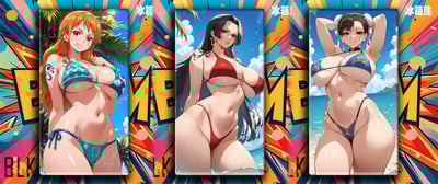 【週邊】巴洛克－泳裝系列 泳裝娜美 泳裝女帝 泳裝春麗 裝飾畫&冰箱貼6