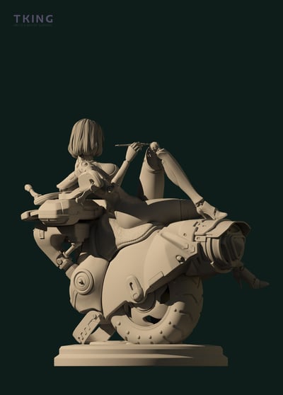 【原創授權】TKING－機器姬系列 補給站 GK白模3