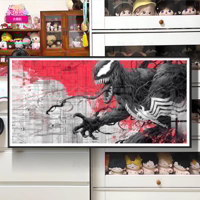 【週邊】阿喵畫社－紅底共生 毒液 裝飾畫2