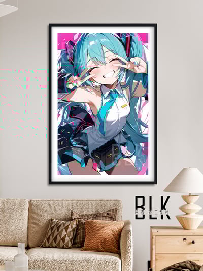 【週邊】巴洛克－初音未來 大笑初音 裝飾畫&冰箱貼4