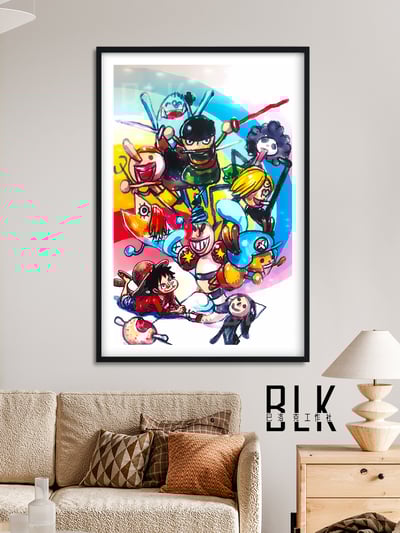 【週邊】巴洛克－海賊王 畫師路飛 裝飾畫 & 冰箱貼3