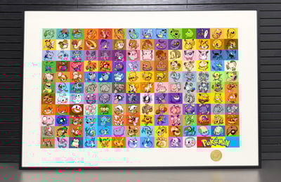 【週邊】H2工作室-寶可夢第一代 神奇寶貝皮卡丘耿鬼伊布超夢幻禦三家裝飾畫2