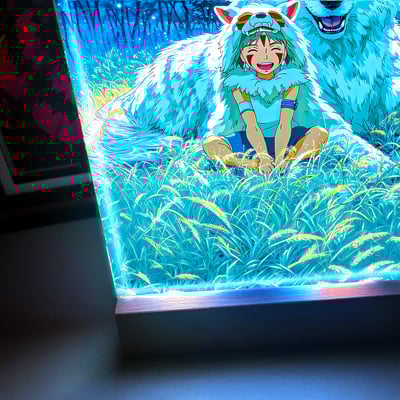 【週邊】阿喵畫社－宮崎駿 幽靈公主 月光 發光卡磚4