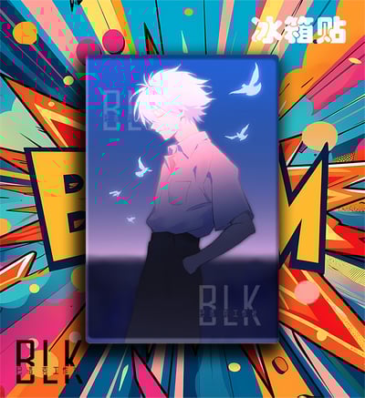 【週邊】巴洛克－新世紀福音戰士 和平鴿渚薰 裝飾畫＆冰箱貼5