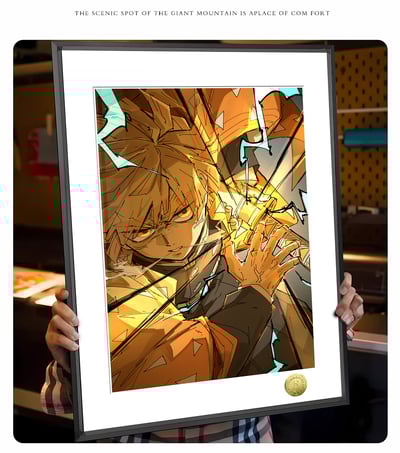 【週邊】皇呱－鬼滅之刃 金色閃光善逸 裝飾畫1