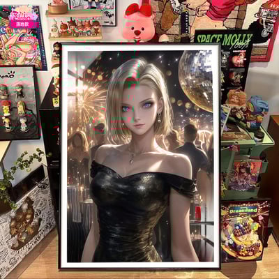 【週邊】阿喵畫社－七龍珠 黑金晚宴 18號 裝飾畫5