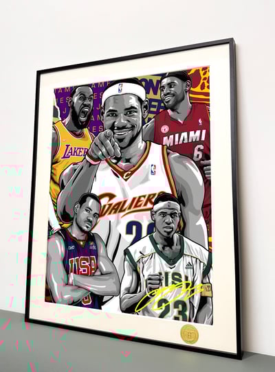 【週邊】H2工作室-勒布朗詹姆斯 NBA湖人騎士熱火詹姆斯老詹裝飾畫3