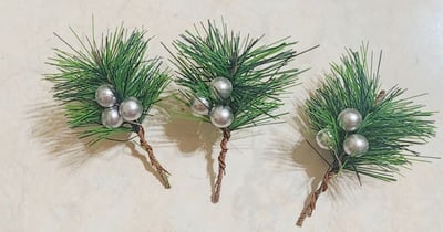 聖誕裝飾品/真松花仿松針紅果/漿果6