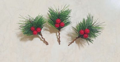 聖誕裝飾品/真松花仿松針紅果/漿果8