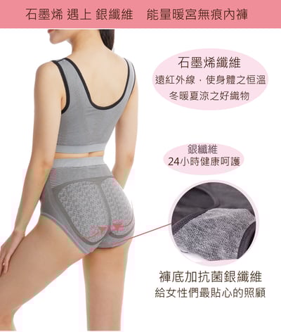 石墨烯能量循環內褲單件.循環暖宮內褲.銀纖維能量內褲一體成型內褲4