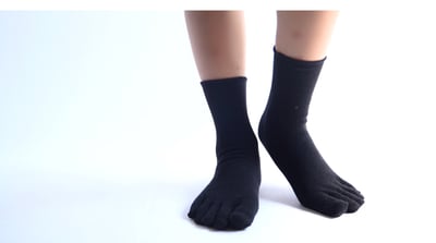 除臭襪 五指襪 五趾襪黑 6雙組合優惠3