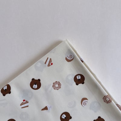 【 選布 】熊熊甜甜圈 - 下單備註顏色（藍底/白底）1