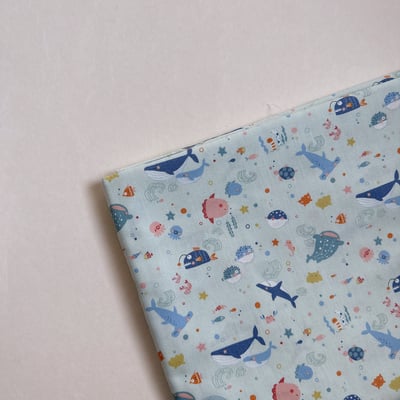 【 選布 】藍底海底世界（日本加價布款）271