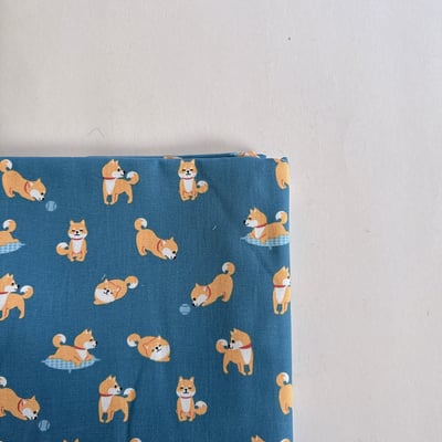 【 選布 】深藍柴犬 - 帆布材質1