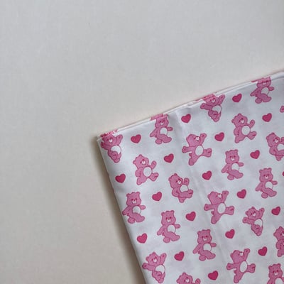 【 選布 】白底粉紅熊 631