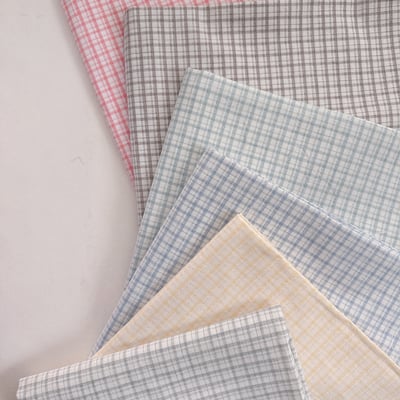 【 選布 】格子系列 - 水洗棉 備註顏色（粉/咖/綠/藍/黃/灰）1