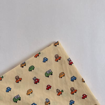 【 選布 】鵝黃小汽車1