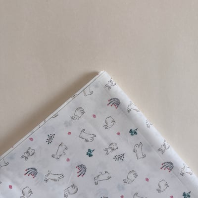 【 選布 】灰灰兔子 - 下單備註顏色（薄荷綠/白底）2