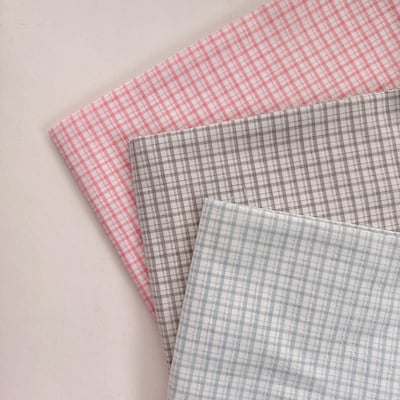 【 選布 】格子系列 - 水洗棉 備註顏色（粉/咖/綠/藍/黃/灰）3