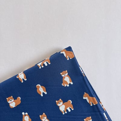 【 選布 】柴犬深藍底1