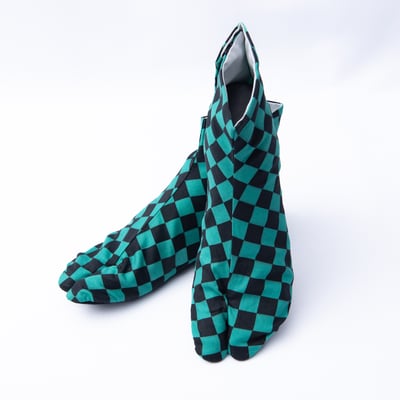 手工足袋：市松綠（訂製）2