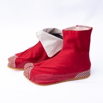 手工地下足袋：市松紅6