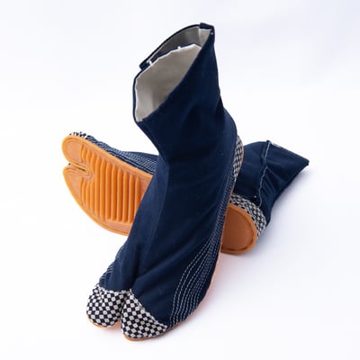 手工地下足袋：市松藍3