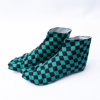 手工足袋：市松綠5