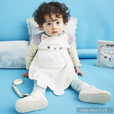 日本ABOO 動物造型長版圍裙(白貓貓)6