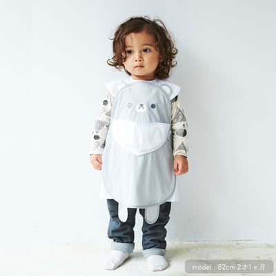 日本ABOO 動物造型長版圍裙(灰熊)4