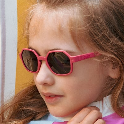 法國KiETLA EYZZ奧茲幼兒太陽眼鏡（4-12Y｜莓果紅）6