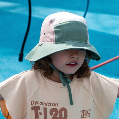 法國KiETLA 幼童休閒遮陽帽(天然棉白&粉&綠)7