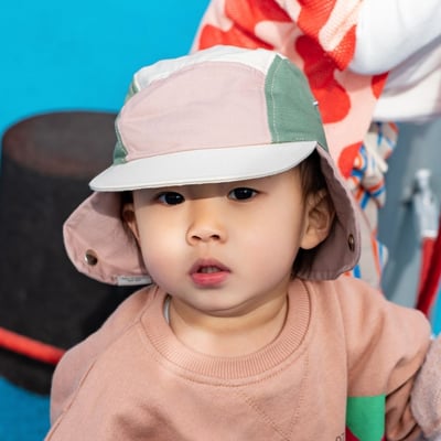 法國KiETLA 幼兒經典戶外運動帽(天然棉白&粉&綠)5