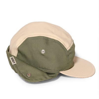 法國KiETLA 幼兒經典戶外運動帽(天然棉白&綠)2