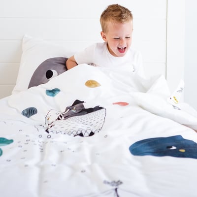 美國RookieHumans 純棉絲柔被套床包組Twin(深海愛戀)4