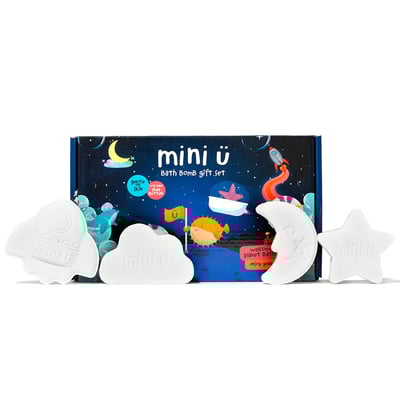 英國MINI U-沐浴爆爆豪華禮盒組(雲朵/月亮/星星/飛船)1