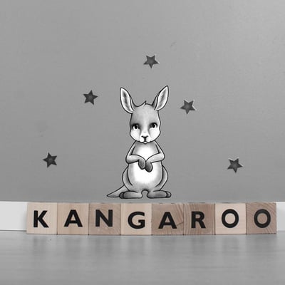 挪威 Stickstay 設計師手繪壁貼（澳洲動物-袋鼠）2