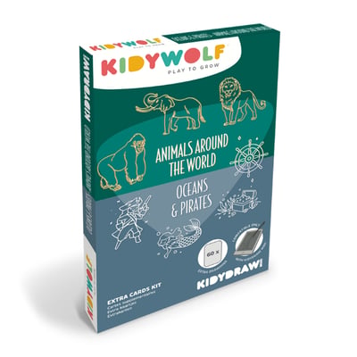 比利時KIDYWOLF 主題擴充描繪圖卡(世界動物＆海洋海盜)1