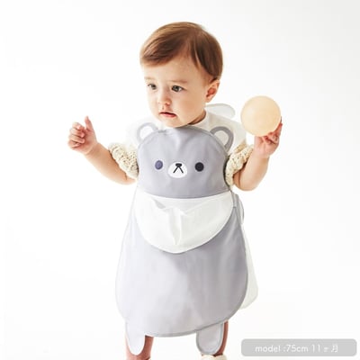 日本ABOO 動物造型長版圍裙(灰熊)1